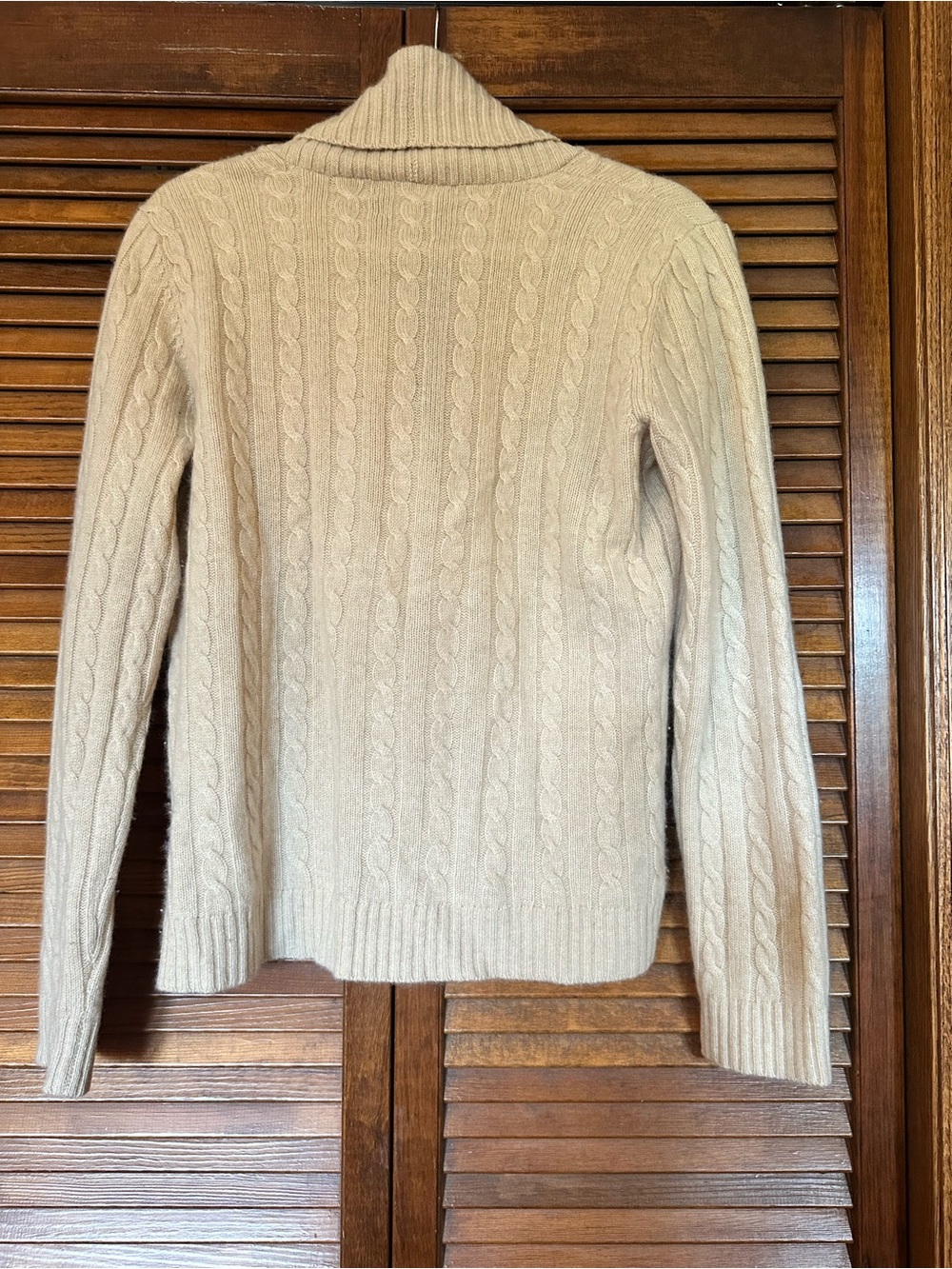 Lauren Ralph Lauren Cashmere Cream Cable Knit Cowl Sweater size medium - Picture 7 of 9
